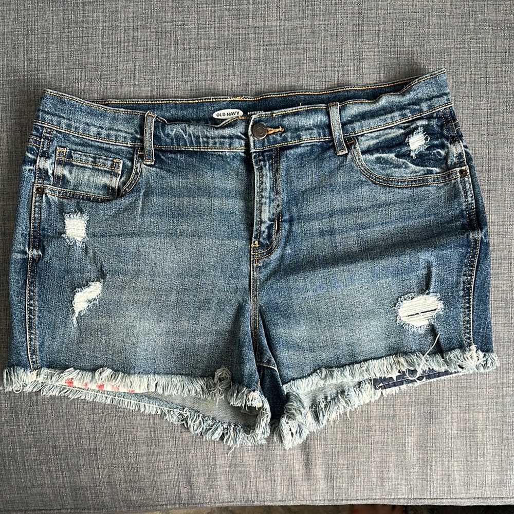 Old Navy Blue Distressed Jean Shorts